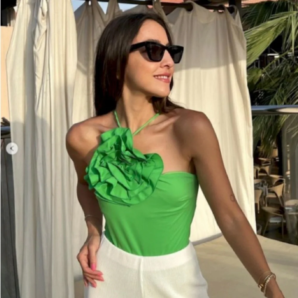 New Zara Swimsuit Green One piece M - Picture 2 of 8